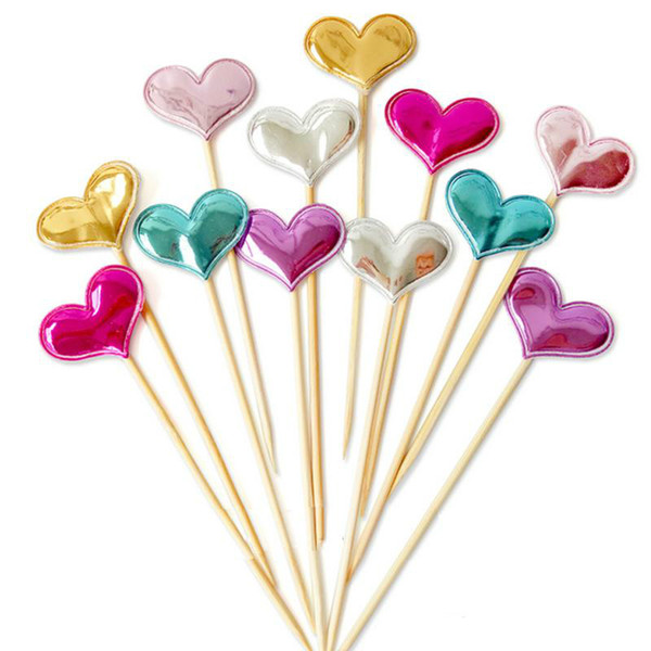 Lovely heart star crown cake topper for birthday cupcake flag baby shower party wedding decoration supplies 5pcs/lot