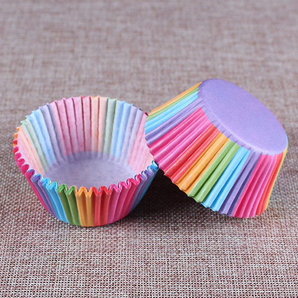 Rainbow Color Cupcake Liner Baking Cup Cupcake Paper Muffin Cases Cake Box Cake Mold Tray