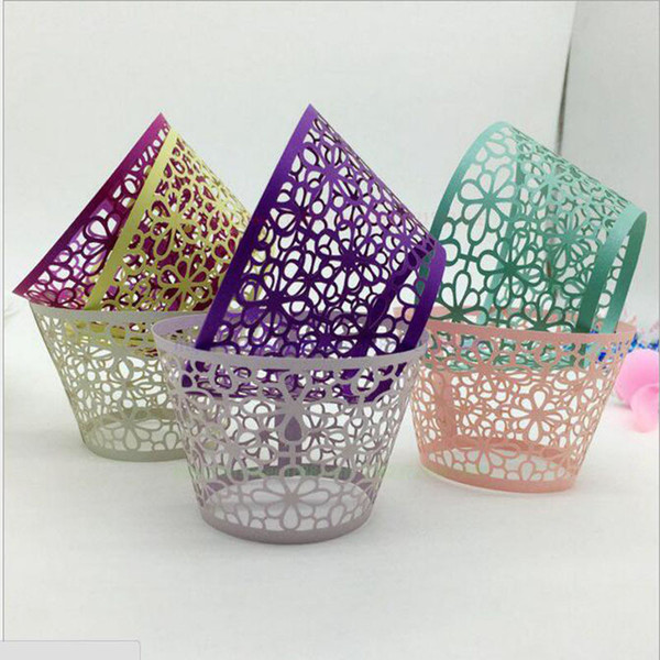 wedding Favors Butterfly Vine Filigree Laser Cut Lace Cup Cake Wrapper Cupcake Wrappers For Wedding Birthday Party Decoration 12pcs Per lot