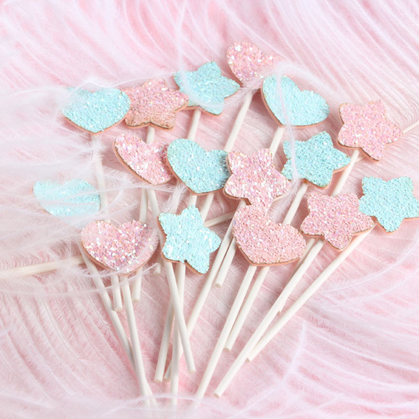5 PCS Heart Shape Cake Insert Bling Type with bar cake decoration for wedding birthday party supply