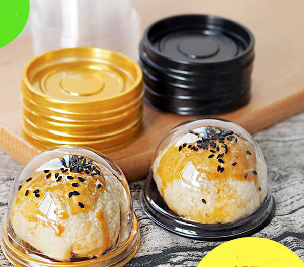 Round Plastic Cake Box Single Individual Moon Cake Tray Boxes Plastic Mooncake Pvc Boxes Food Gift Packaging Boxes