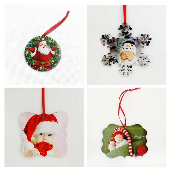 sublimation mdf round square snow christmas ornaments decorations hot transfer printing diy blank consumable xmas gifts new styles