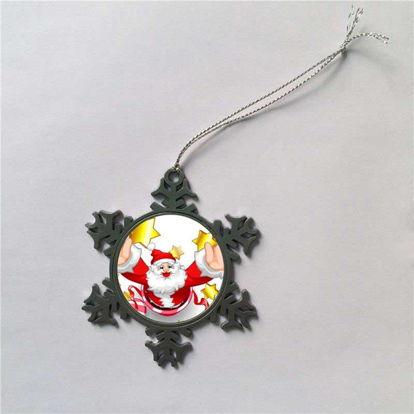 sublimation christmas snowflake metal christmas ornament decorations heart transfer printing blank diy custom consumables material