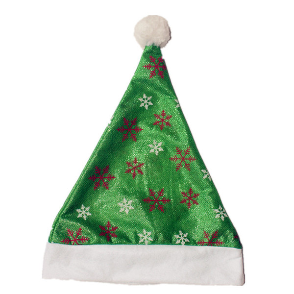 15Pcs /Lot Christmas Hats With Snow Green Caps For Adult And Kids Xmas Decor Wholesale New Year 'S Gifts Home Party Supplies