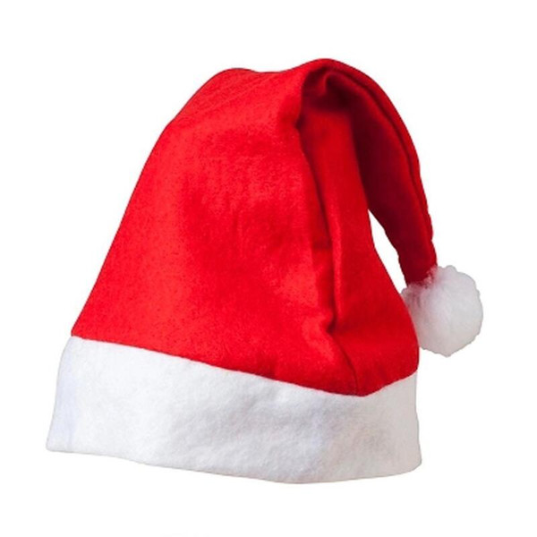 50 pieces / lot Christmas Hat Adult Children Christmas Cap Red Non -Woven Cloth Hat For Santa Claus Costume Christmas Decoration Gift Au 409