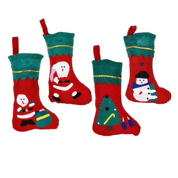 12Pcs Santa /Snowman /Christmas Tree Style Stockings Gift Bag (Random Pattern )