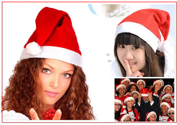 20 pieces / lot 2017 New Kids Adults Christmas Hat Red Santa Claus Hats Caps Xmas Party Dress Up Decoration