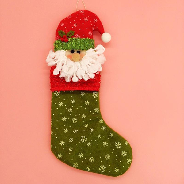 12Pcs /Lot Christmas Stocking Theme Props 35*12Cm Santa Claus Snowman Style Candy Socks Bags With Cap X 'Mas Celebration Gift Packs Hx 446