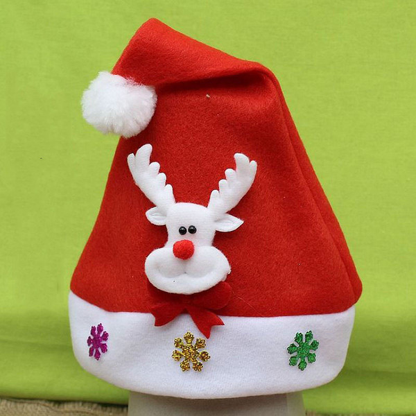 (10Pieces /Lot ) Creative Santa Claus Pattern Christmas Hats cap For Child Christmas Gifts Decorations Supplies Christmas Hats