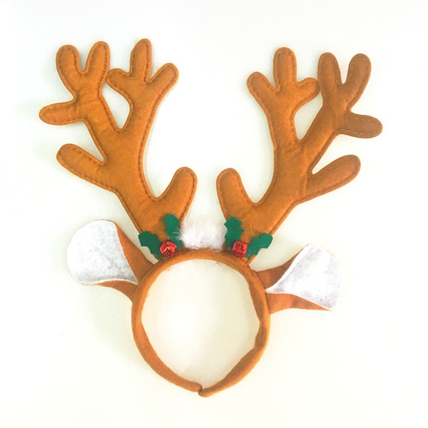 Christmas decorations present DIY Party Christmas Thicker Brown ear Red bells antlers hair ornaments high quality Party Supplie wholesale