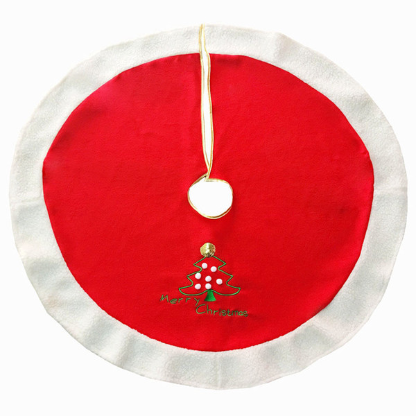 new Christmas decorations fashion DIY Party Red Christmas Tree skirt 110cm high quality embroidery flan
8000
nel ornaments Party Supplie wholesale