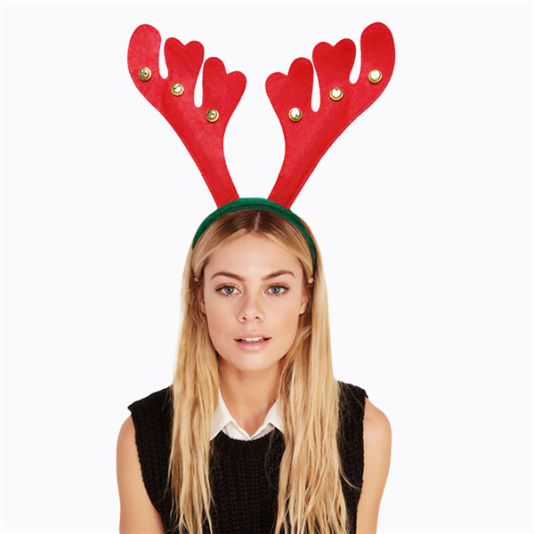 Christmas decorations present fashion DIY Party Red Christmas antlers hair bands high quality ornaments 4 style Party Supplie wholesale
