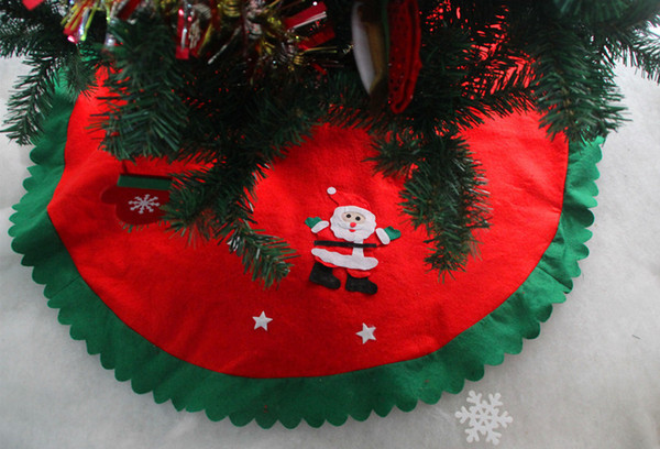 Christmas decorations present fashion DIY Party Red Christmas Tree skirt Wave edge 90 cm high quality ornaments Party Supplie wholesale