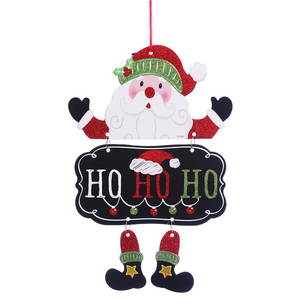 new Christmas decorations present DIY Party Christmas Papery Santa Claus Snowman Door hanging ornaments high quality Party Supplie wholesale