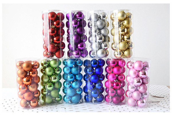 new Christmas decorations 8cm 24pcs/set Christmas tree Decorative balls DIY Party high quality colorful plating ball Party Supplie wholesale