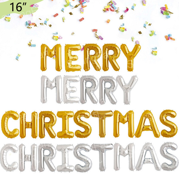 new Christmas decorations DIY Party Christmas balloons Merry Christmas Exquisite gold silver ornaments high quality Party Supplie wholesale