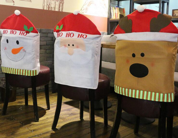 Wholesale 60*50cm Santa Claus Christmas chair cover Christmas ornament Christmas Decorations