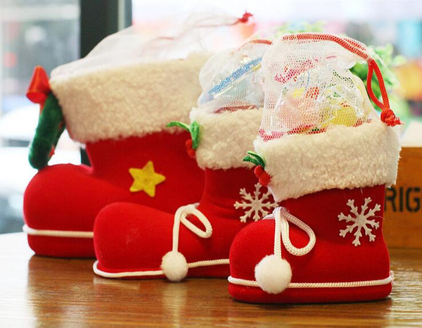 Wholesale Christmas Candy boots Small gifts Storage shoes Christmas Decorations