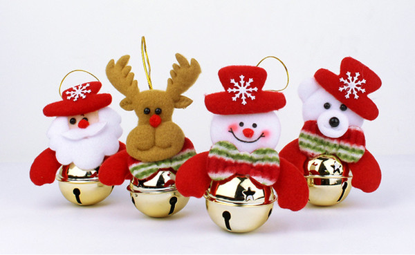 Wholesale Christmas doll with small bell Christmas tree ornaments Christmas decoration hangings 4pcs/set