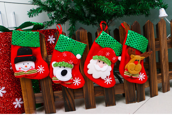 Christmas stocking Christmas tree ornaments Christmas decoration hangings 4pcs/set