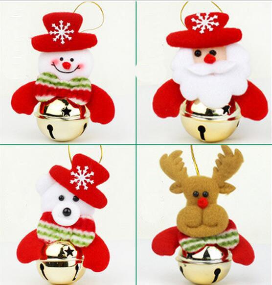 Christmas doll with small bell Christmas tree ornaments Christmas decoration hangings 4pcs/set