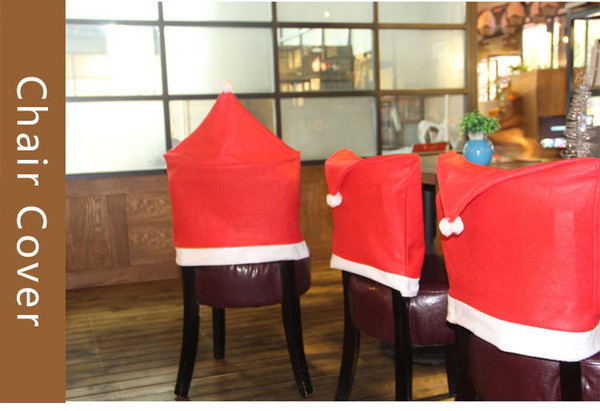 Wholesale 60*50cm Christmas hat style chair cover Christmas ornament Christmas Decorations