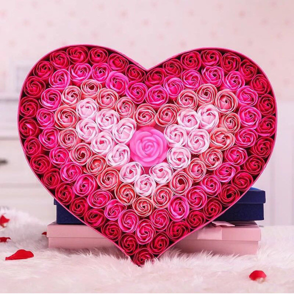 99pcs Rose Flower Heart Artificial Flower Pe for Everlasting Foam Flower Gift Home Docoration Soap Rose Heart