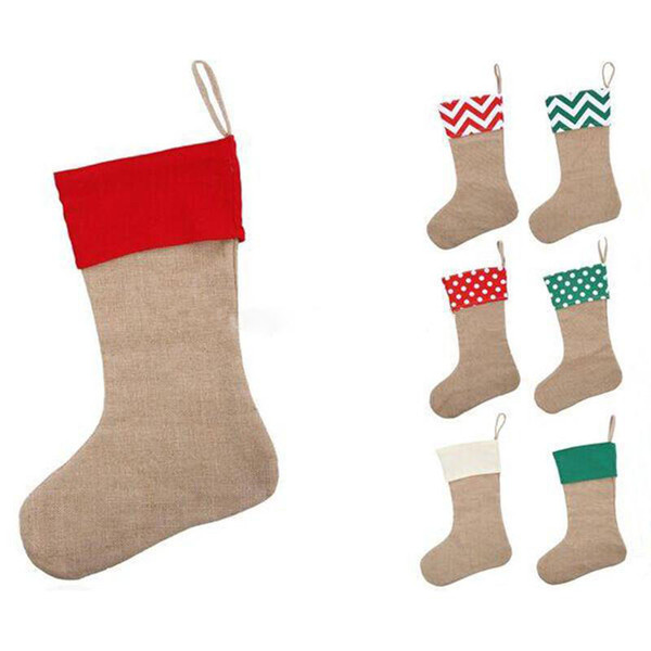 12*18inch New high quality canvas Christmas stocking gift bags Xmas stocking Christmas decorative socks bags By DHL