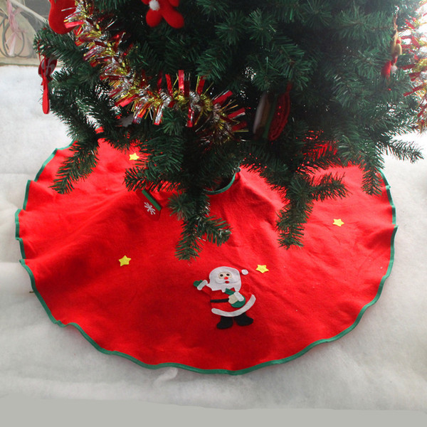 Christmas Decorations For Home Straight Edge 90CM Non-Woven Christmas Tree Skirt Aprons Home Decoracion