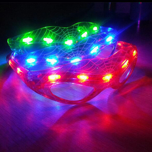 Spiderman LED Glowing Sunglasses For Kids Fashion Christmas Decorations Party Birthday Performance Makeup Boys Bright Sunglasses