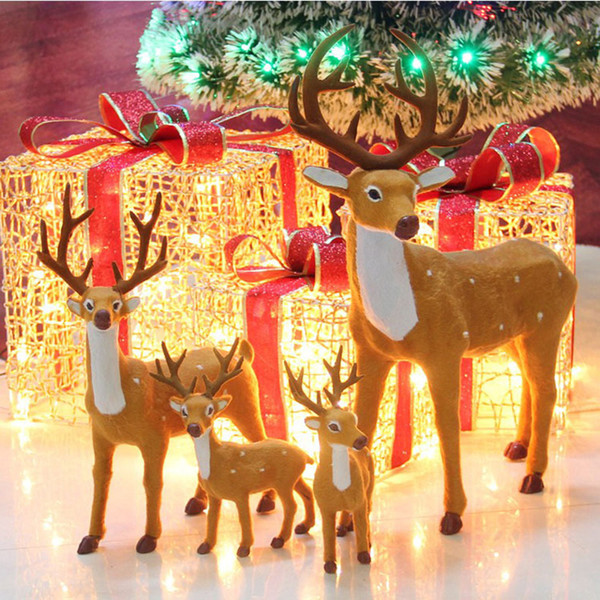 Christmas Elk Decorations Window Decorations For Market Happy Merry Christmas Arts And Gift Props Party Decorations 15-45CM