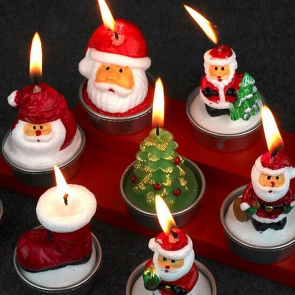 Christmas Candle Santa Claus For Hotel Decorations Holiday Party With For Christmas Decorations Devout Pray 3 Pieces/Box