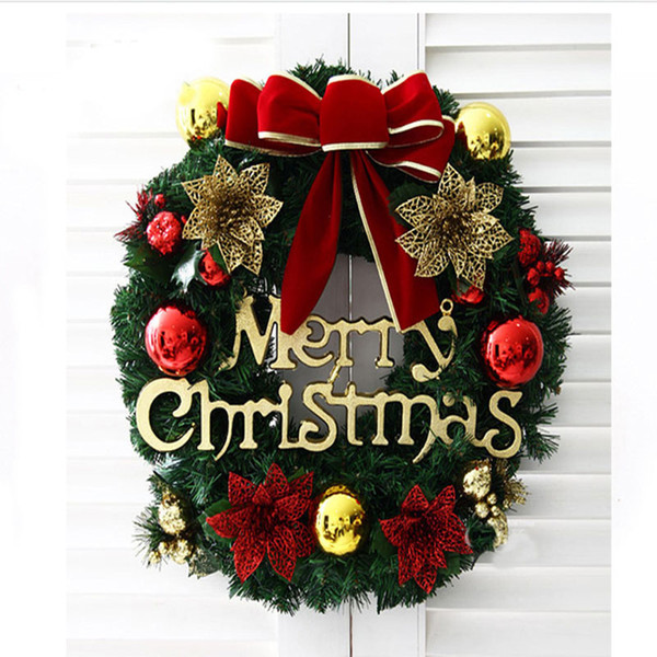 Creative Multi Christmas Wreaths Party 40CM Wreath Door Wall Decoration Hanging Christmas Balls Christmas Decorations For Market Hotel