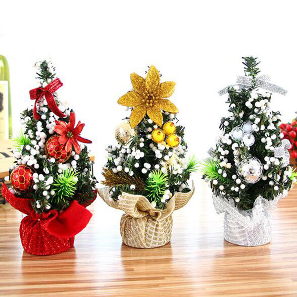 Merry Christmas Decorations Mini Christmas Tree Stand With Christmas Balls 3 Colors Decorations Gift For Table 20CM