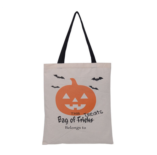 20pcs DHL New Halloween Sacks Bag Canvas Personalized Children Candy Gifts Bag Pumpkin Spider treat or trick Drawstring Bags DHL Free