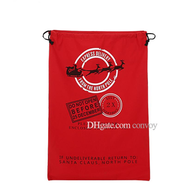 Christmas Large Volume Santa Claus Sack Bags with Adjustbale Drawstring Xmas Reindeers Monogramable Pattern Gifts Bags Free DHL CFB06