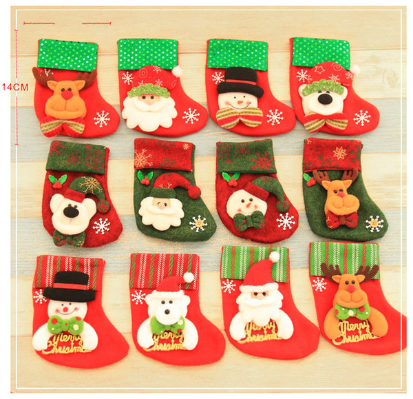 4-pack Christmas Candy Bags Sequins Embellished Non Woven Fabrics Christmas Socks Party Gifts For Kids Candy Bag Christmas Stockings