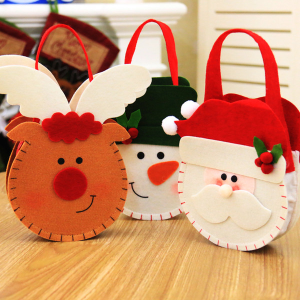 New Christmas Gift Bags Merry Christmas Candy Bags Christmas Santa Claus Xmas Gifts Holders Party Decoration Deer Bag