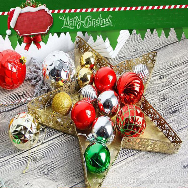 2017 Christmas Tree Xmas Balls Star Decorations Baubles Party Wedding Ornament Hanging Drops For Bar and Party Happy New Year Ornaments