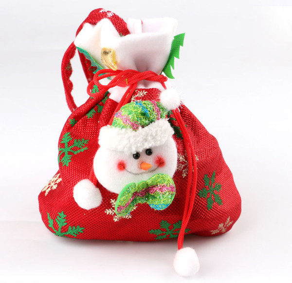 HOT Christmas Candy Bags Ornaments Sequins Embellished Non Woven Christmas Bag Fabrics Party Gifts For Kids Candy Bag Christmas gift