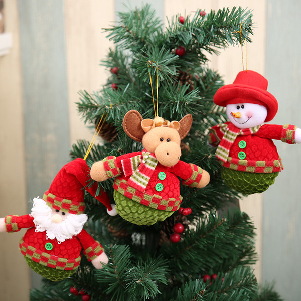 6pcs Round Bottom Christmas Tree Decorations Xmas Hanging Ornament Cute Santa Claus Doll For Kids Christmas Decorations For Home