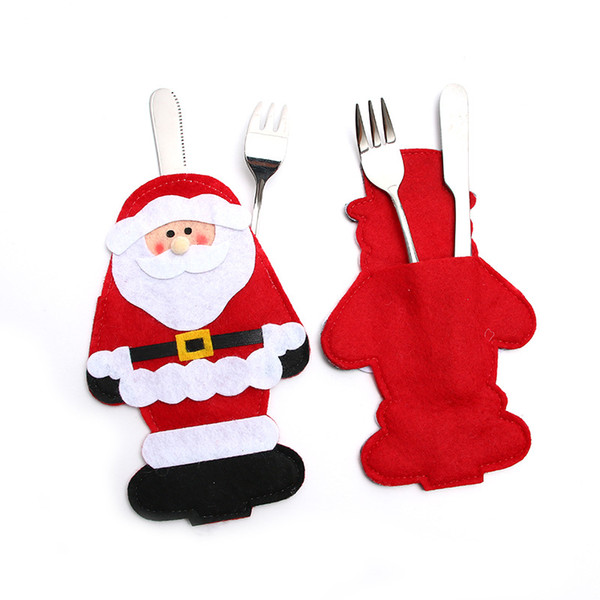 Christmas Packing Bag For Knives And Forks Table Decor For Christmas 12 Pcs Santa Claus Tableware For Christmas Decorations Xmas