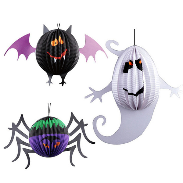 3 Pcs/lot Halloween Creepy Hanging Ghost Props Horror Spider Bat Hanging Ornament Bar Club Decor Halloween Party Events Supplies