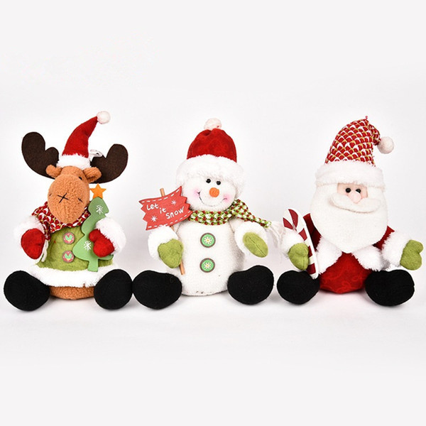 2022New Year 3pcs White Santa Pendant Christmas Decorations For Home Sitting Plush Xmas Ornaments Christmas Tree Decoration