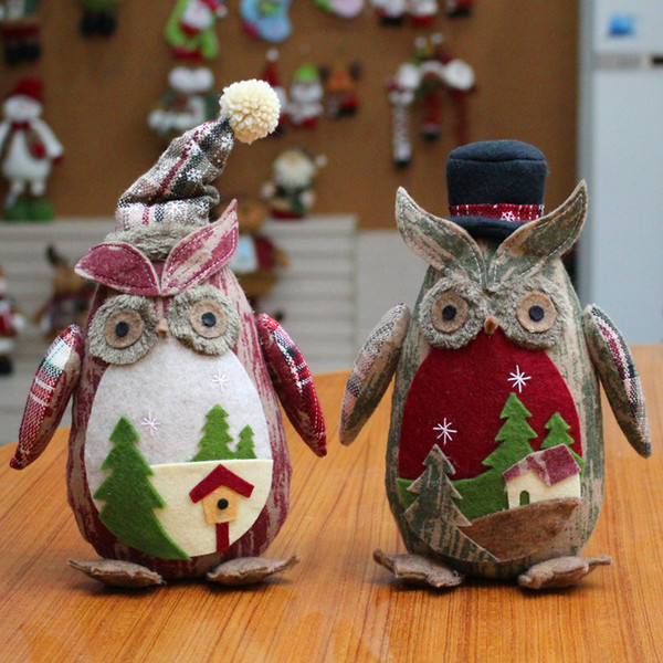 Creative Christmas Ornaments White/Red Owl New Year Gift For Kids Christmas Tree Decorations Friend Festival Home Party Decor