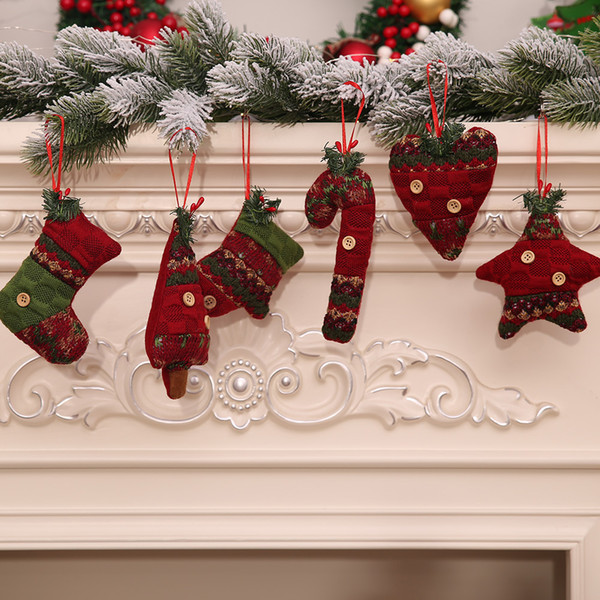 New Christmas Decorations Christmas Tree Pendants Creative Stockings Crutches Gifts Scenes Costumes For Party 12 pcs /lot kerst