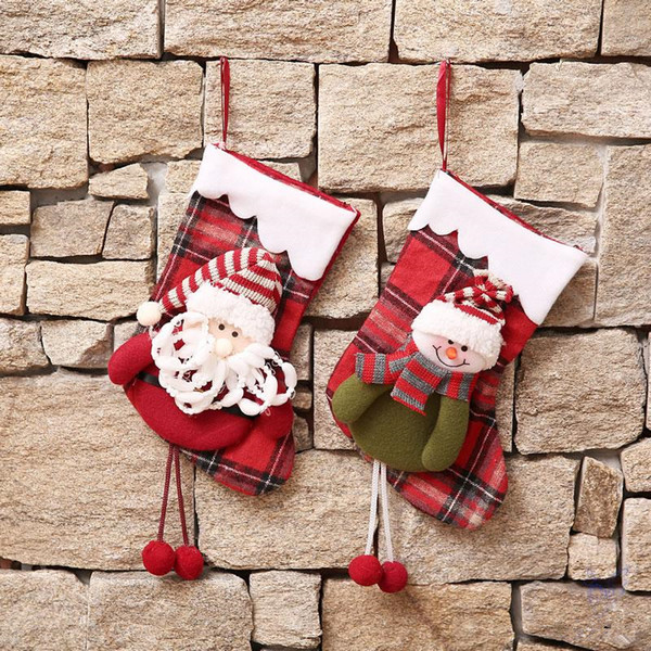 Christmas Stockings Children's Gift Bags Xmas Tree Decorations Festival Lovely Pendant Santa Claus Ornaments enfeites de natal