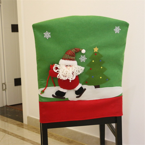 New Christmas Chair Decor For Home Santa Claus/Snowman Pattern Christmas Table Parties Cute Christmas Decorations 1PC Xmas Decor