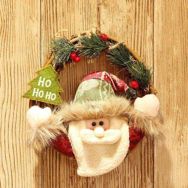 Santa Garlands Christmas Decoration For Door Christmas Door Decoration For Home Outdoor Xmas Decor Pendant Doll Ornaments Gifts