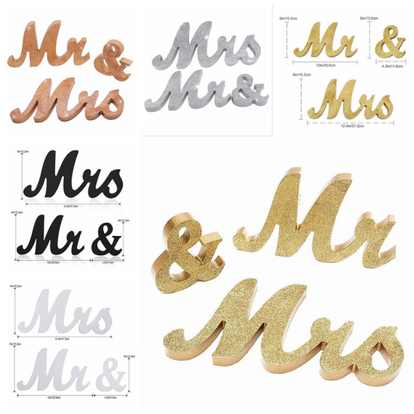 Mr and Mrs Signs Wedding sweetheart table decorations wedding wooden letters standing Wedding Party Supplies Shower Gift